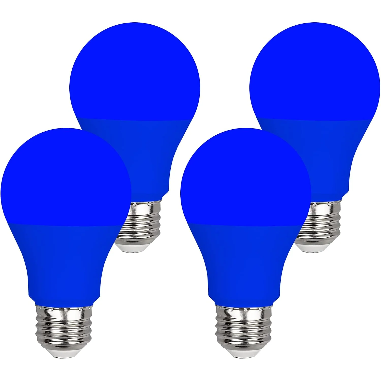 GREENIC Colored LED Light Bulbs, 9W A19, 4-Pack, Blue