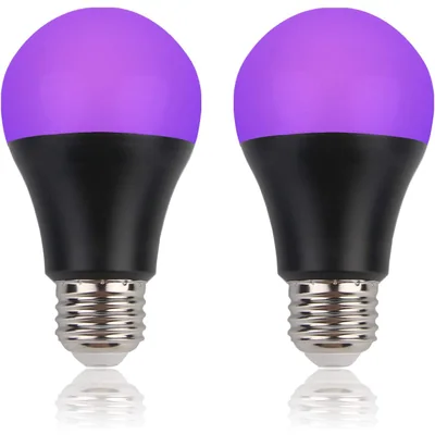 GREENIC UV LED Black Light Bulbs, 8W A19, 2-Pack, picture 1