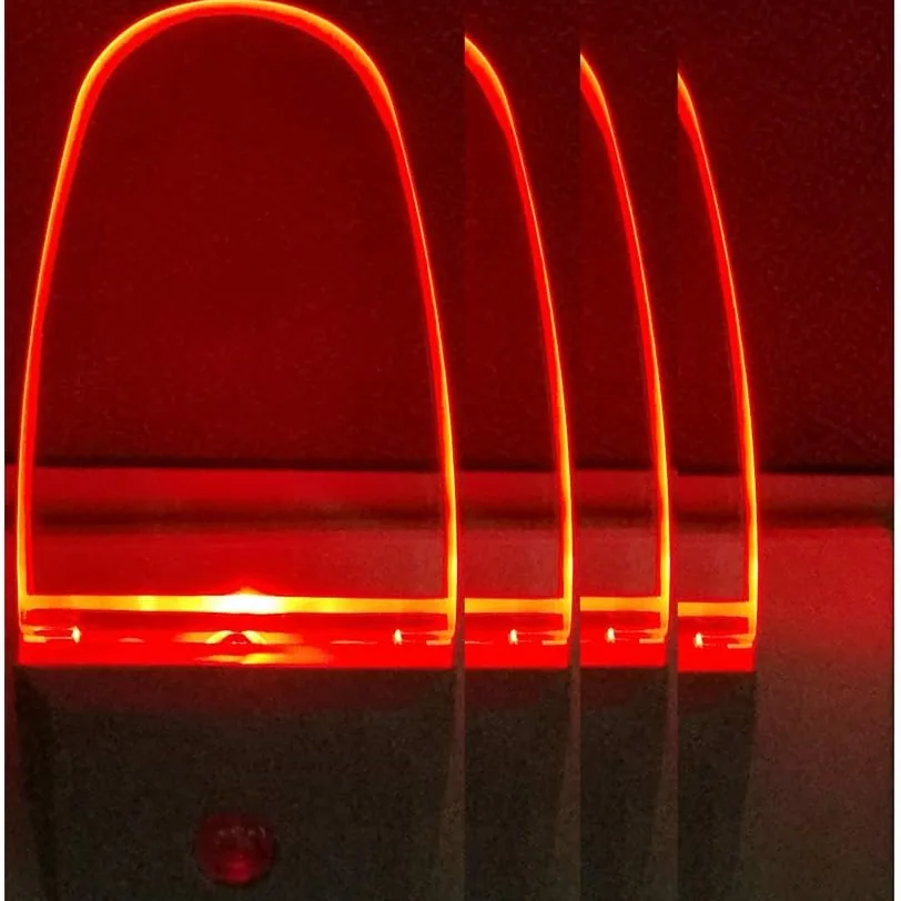 GREENIC Plug-in LED Night Lights with Light Sensor, 4-Pack, Red