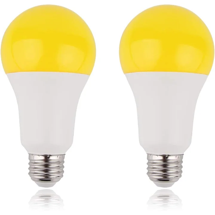 GREENIC Yellow Dusk to Dawn LED Bulbs, 15W, 2-Pack